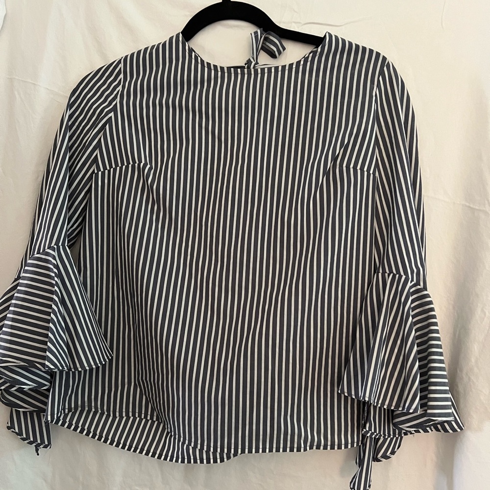 Stripped Blouse with flare sleeves